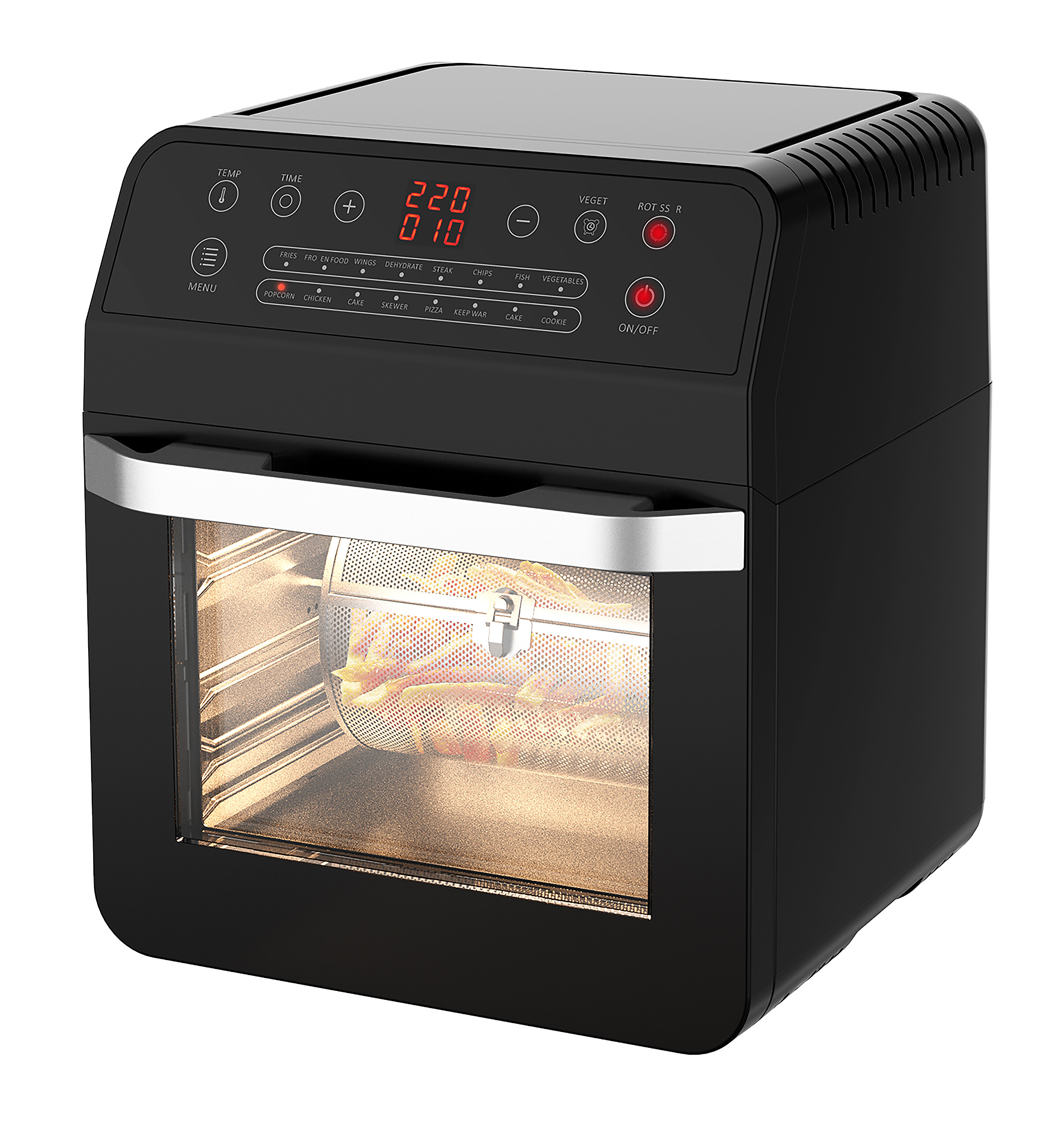 WKM Heißluftfritteuse DAF-1601.12LB schwarz Edelstahl B/H/L: ca. 36x42x40,8 cm ca. 12 l