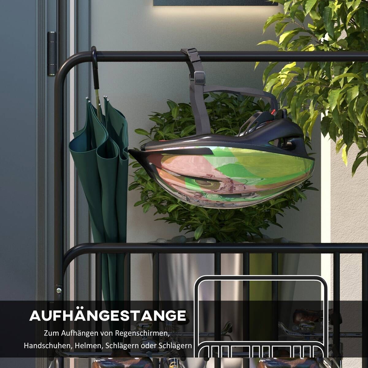 DURHAND Fahrrad-Zubehör schwarz schwarz B/H/L: ca. 92x102x130 cm