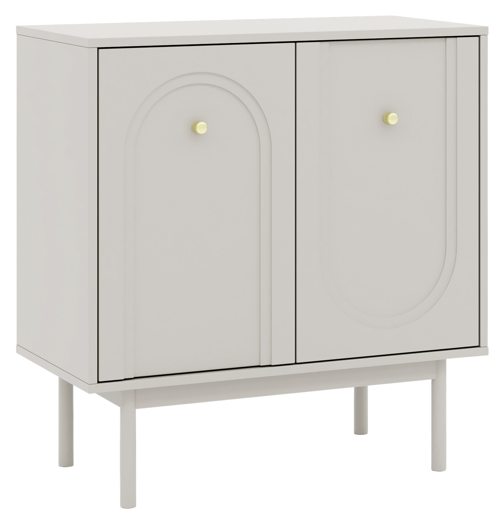 Kommode MAZOMA Eiche Kaschmirgrau Nachbildung gold Optik B/H/T: ca. 79x82x39 cm