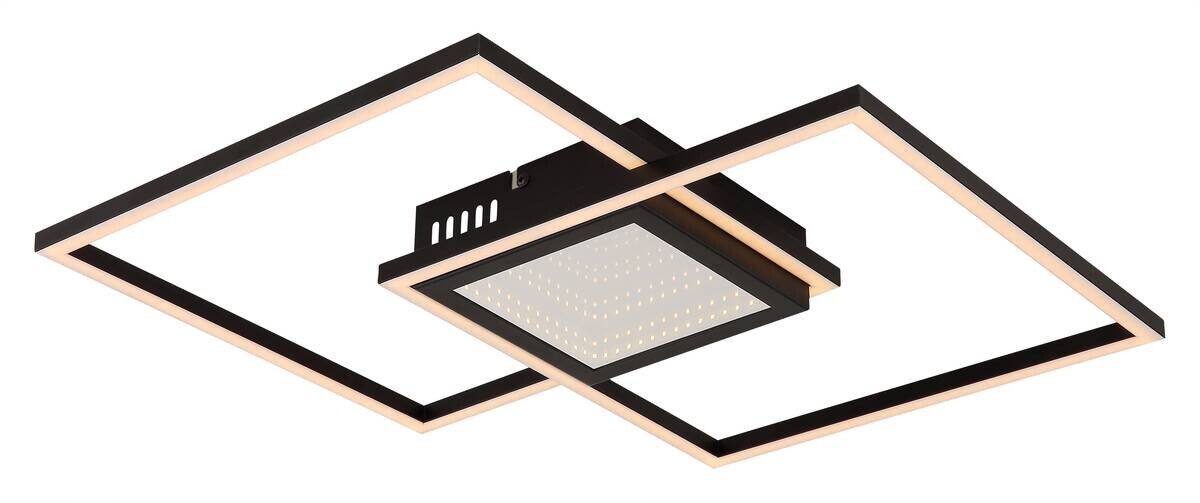 GLOBO LED-Deckenleuchte Saunders schwarz Aluminium Metall B/H/L: ca. 42,6x5x42,6 cm 1 Brennstellen