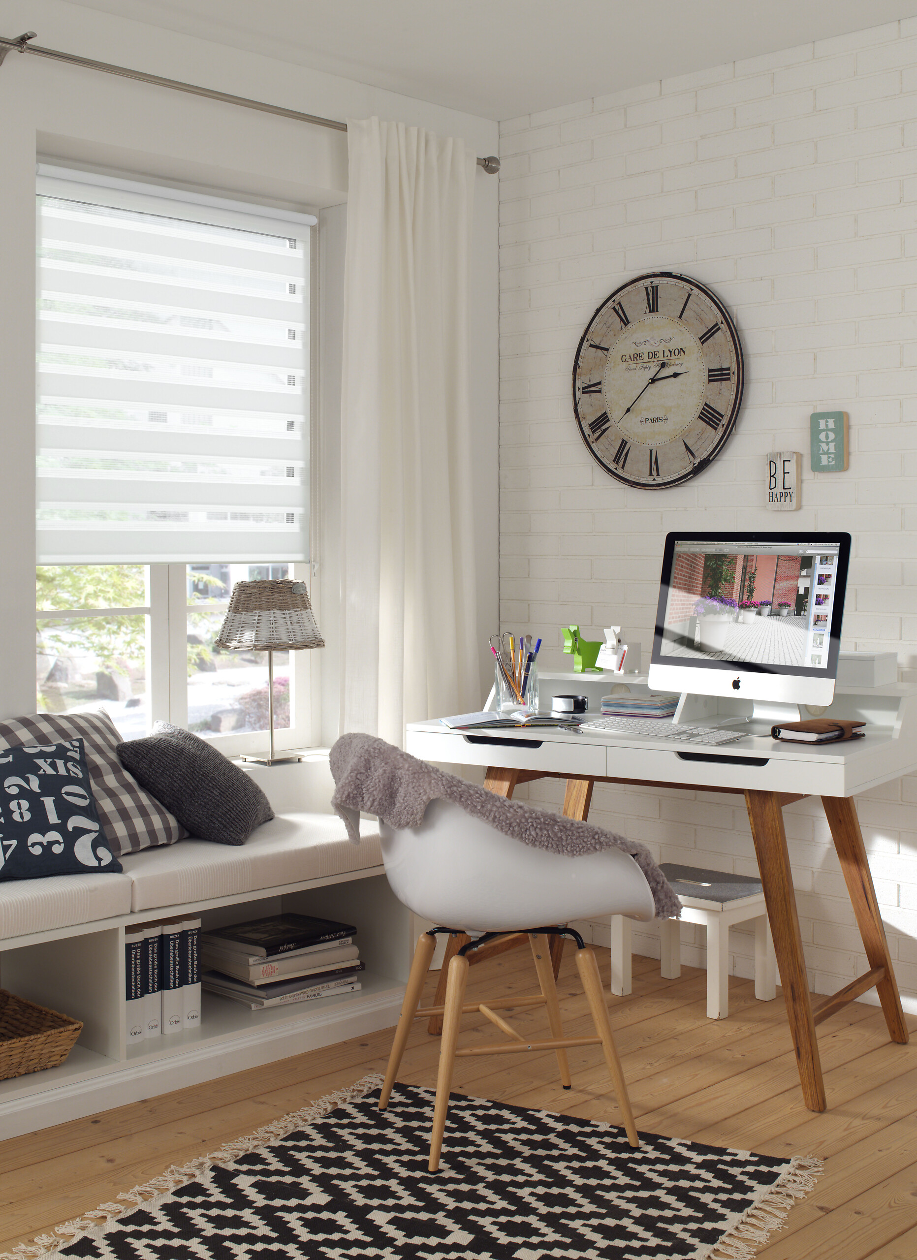 Boviva Doppelrollo weiß B/L: ca. 40x150 cm