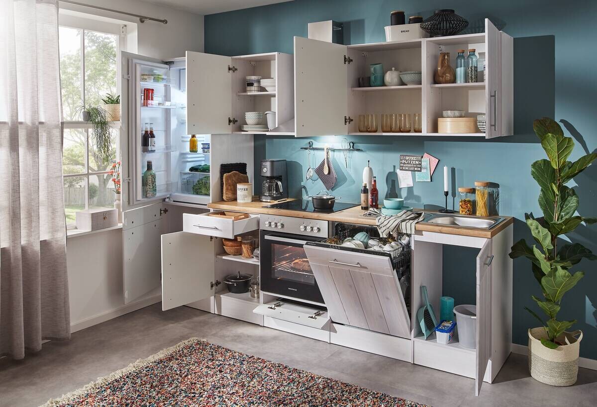 Respekta Küchenblock Premium weiß matt B/H/T: ca. 280x211x60 cm