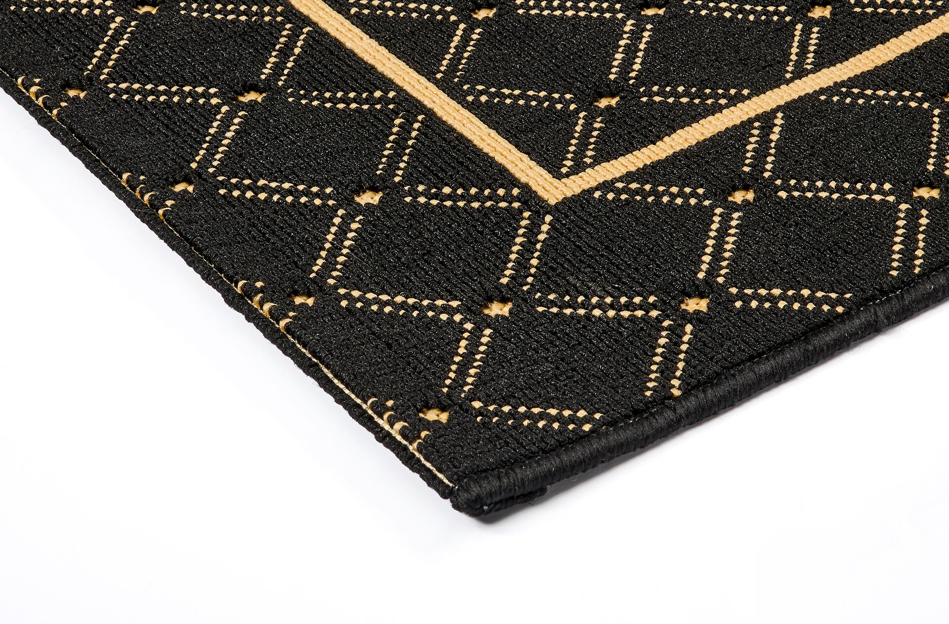 Webteppich Luxus schwarz B/L: ca. 120x170 cm