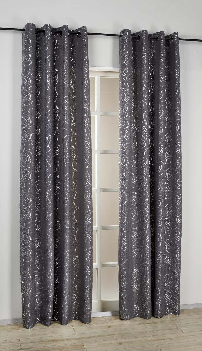 silver edition Ösenvorhang Glamour grau B/L: ca. 135x245 cm