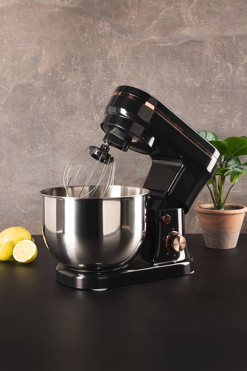 BERGNER Küchenmaschine silber schwarz Edelstahl B/H/L: ca. 25x32,5x39 cm