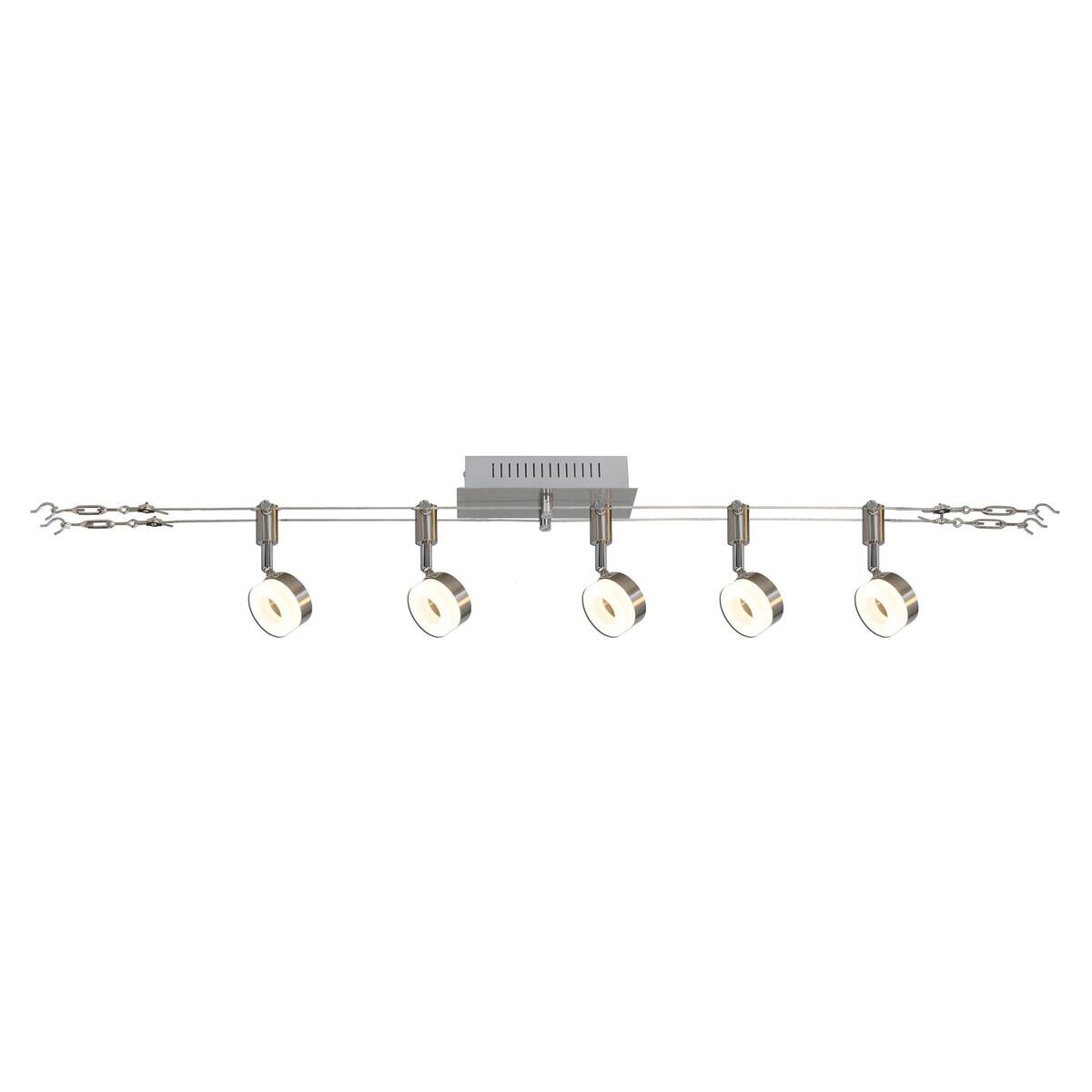 Näve Leuchten LED-Leuchten 1251042 stahlfarbig Metall Kunststoff B/H/T: ca. 6x12x50 cm 5 Brennstellen