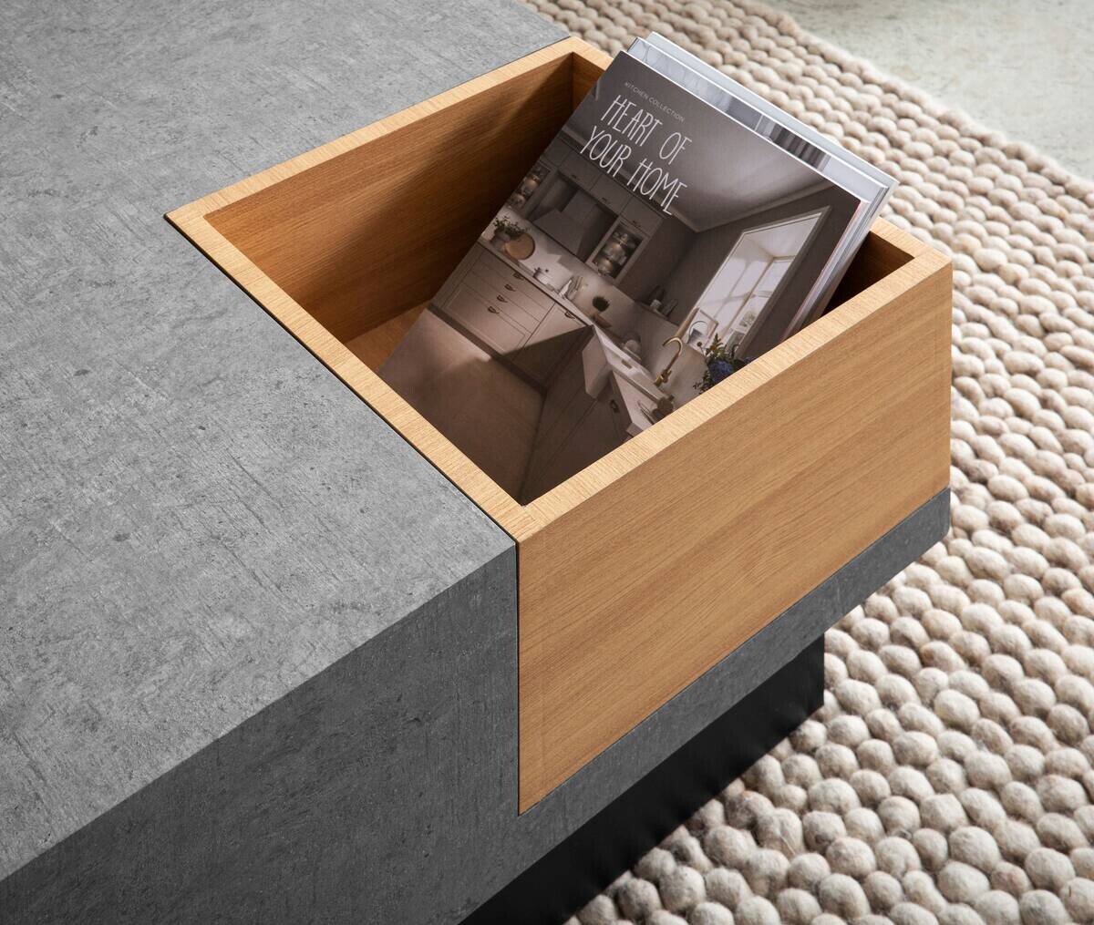 Wohnling Couchtisch Beton B/H/T: ca. 65x40x65 cm