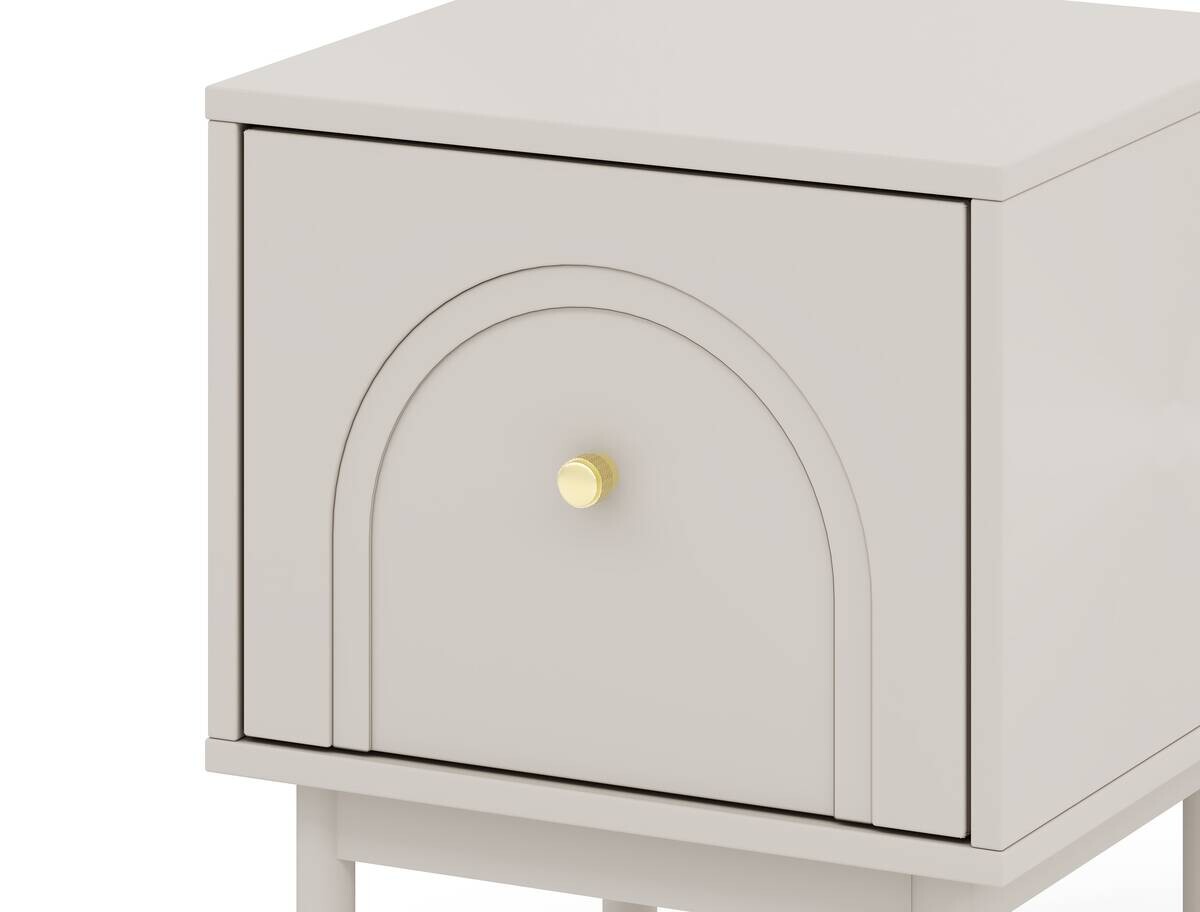 Nachtkonsole MAZOMA Eiche Kaschmirgrau Nachbildung gold Optik B/H/T: ca. 41,5x53,5x39 cm