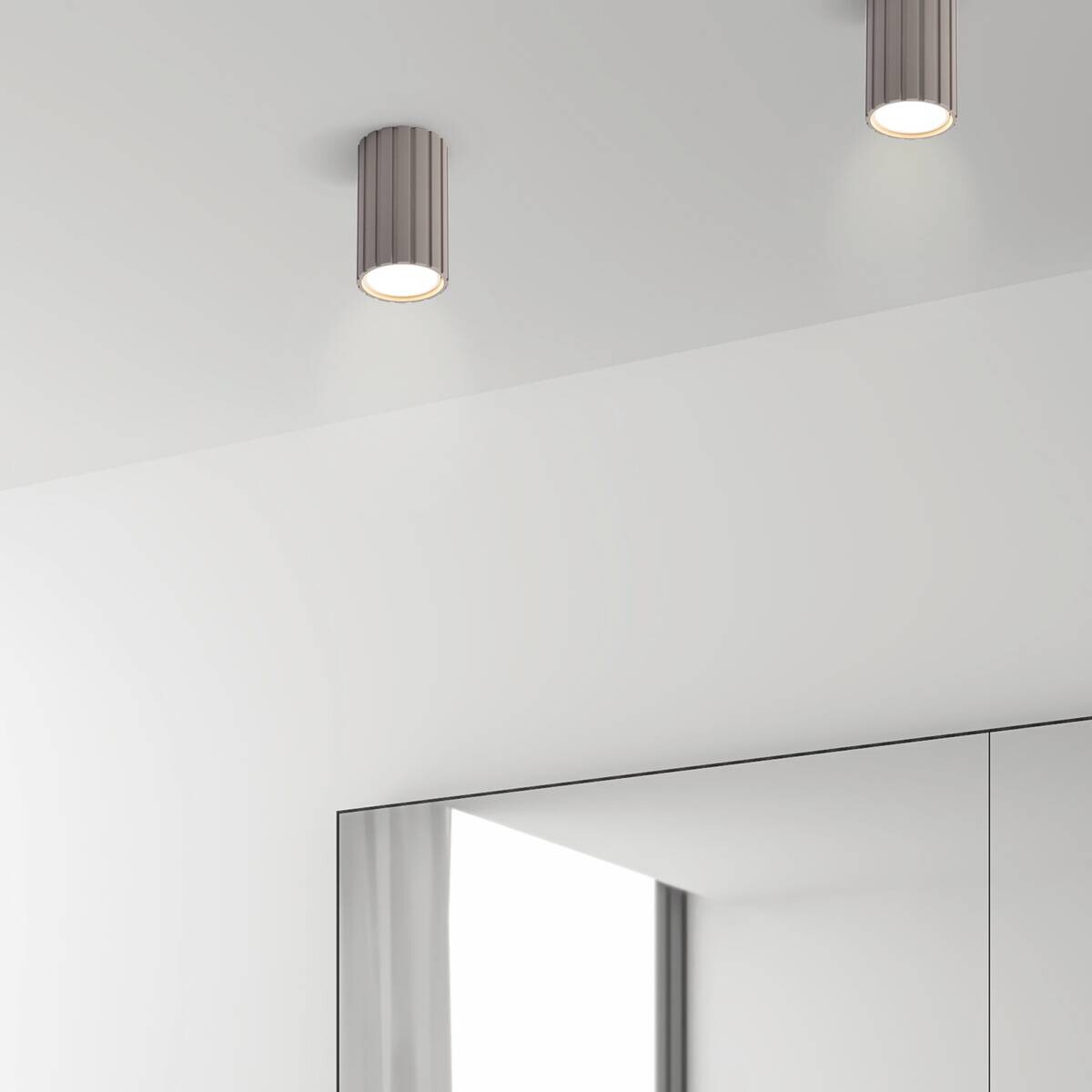 Lamkur Strahler Prisma beige Stahl B/H/L: ca. 6,5x10x6,5 cm 1 Brennstellen