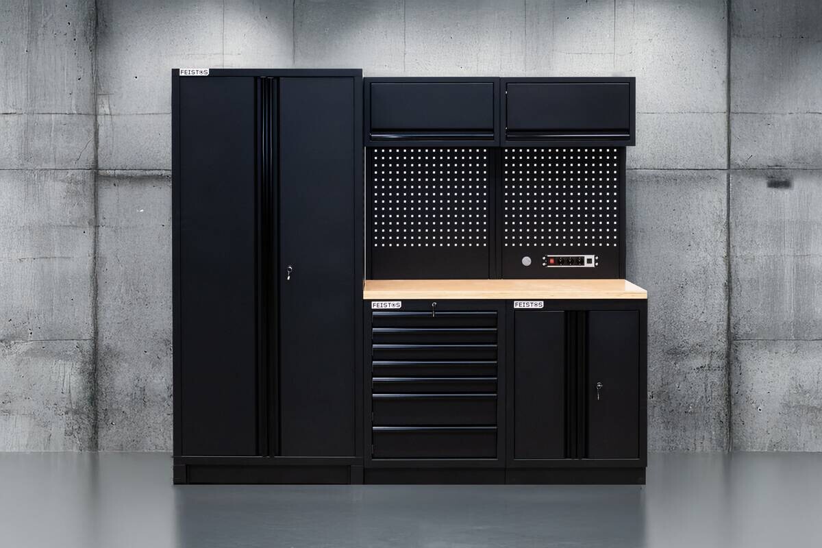 Werkzeugschrank EOS Blackline schwarz B/H/L: ca. 228x200x61 cm