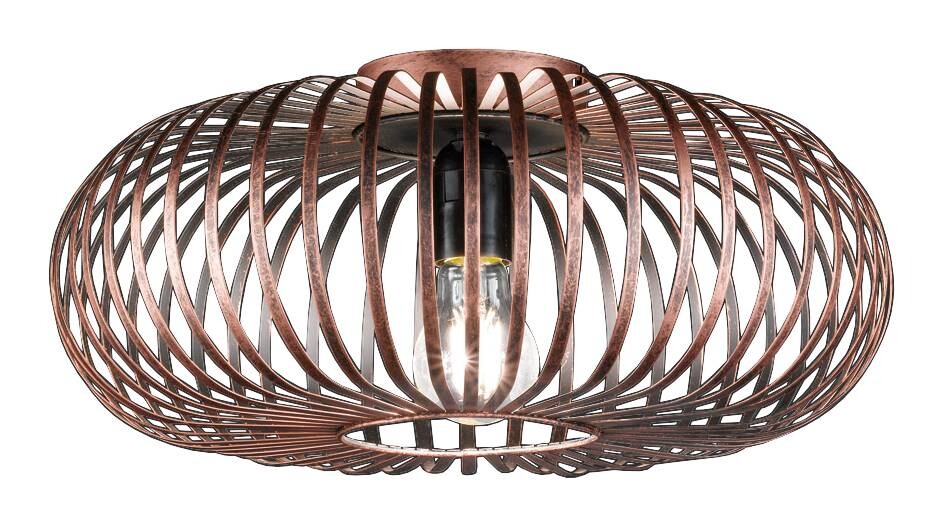 TRIO Deckenleuchte Johann Kupfer Metall H/D: ca. 17x40 cm 1 Brennstellen