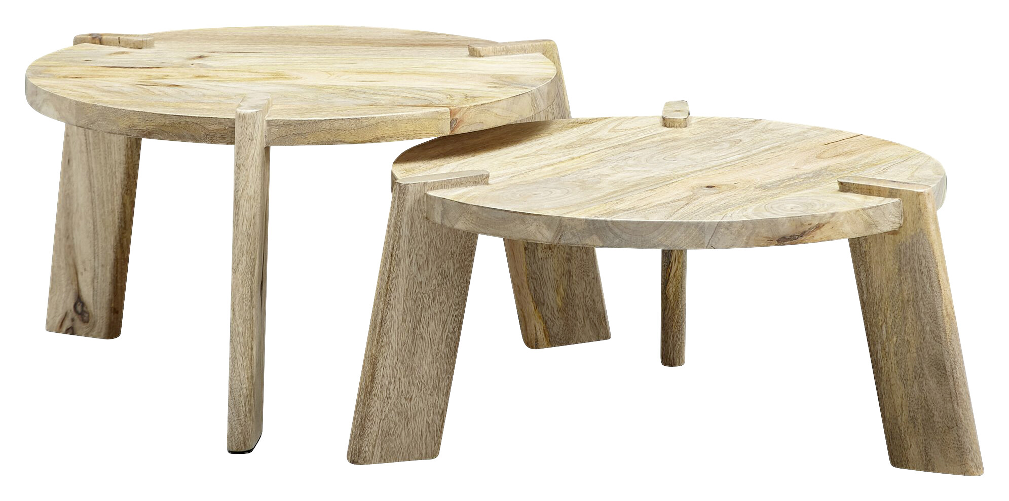 Wohnling Couchtisch 2er-Set. natur Echtholz