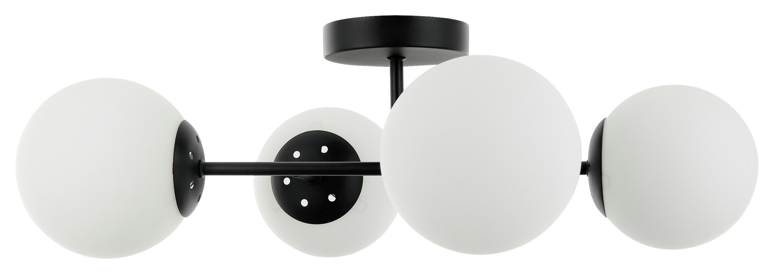 Lamkur Deckenleuchte Maddie schwarz Glas Stahl B/H/L: ca. 19x44x61 cm E14 4 Brennstellen