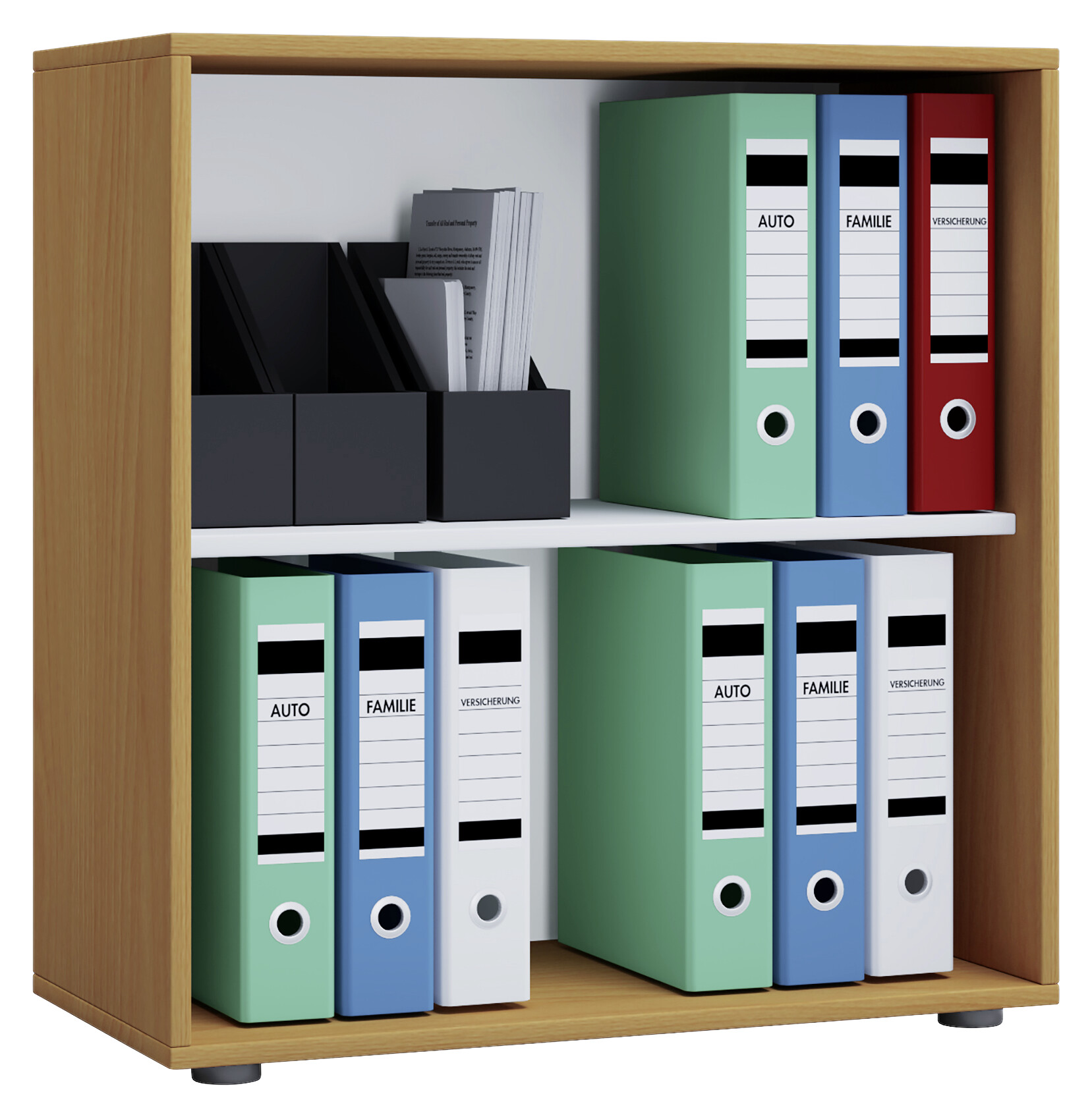 Regal Lona L ohne Türen buche Nachbildung weiß B/H/T: ca. 70x74x37 cm