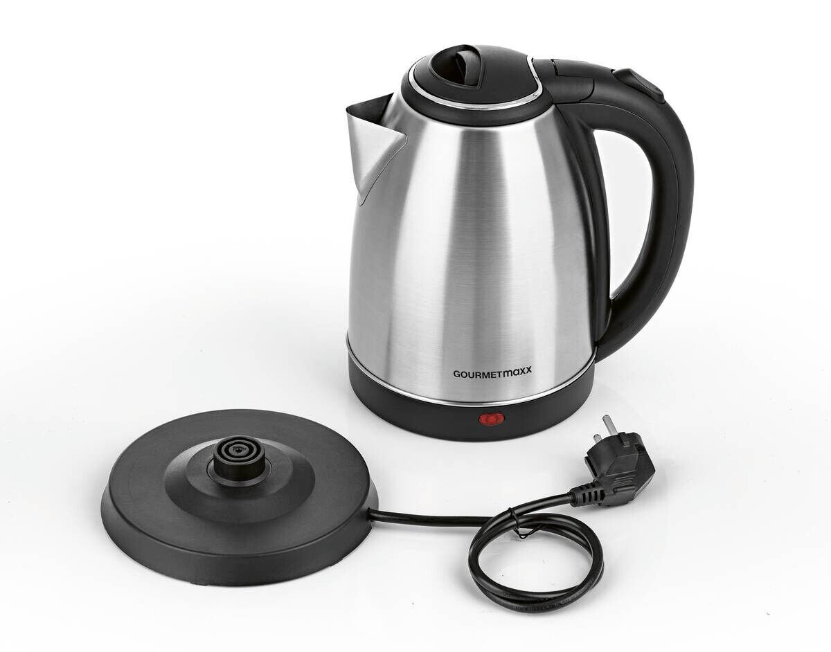 GOURMETmaxx Wasserkocher 13704 schwarz silber Kunststoff Edelstahl B/H/L: ca. 16x24x21 cm ca. 1,8 l