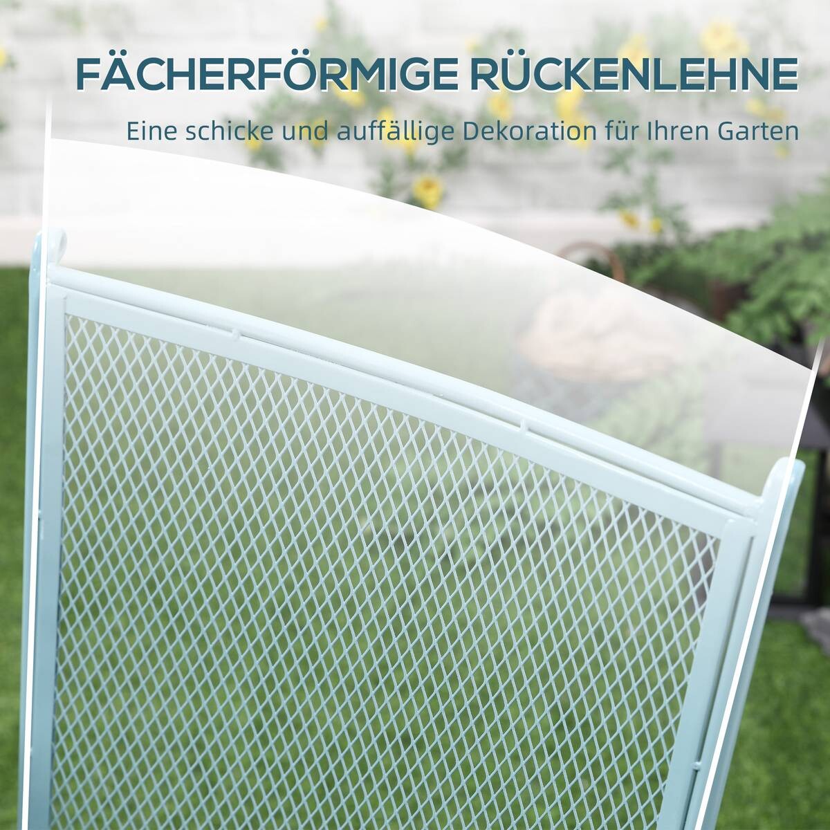 Outsunny Balkonset hellblau Metall H/D: ca. 70x56 cm