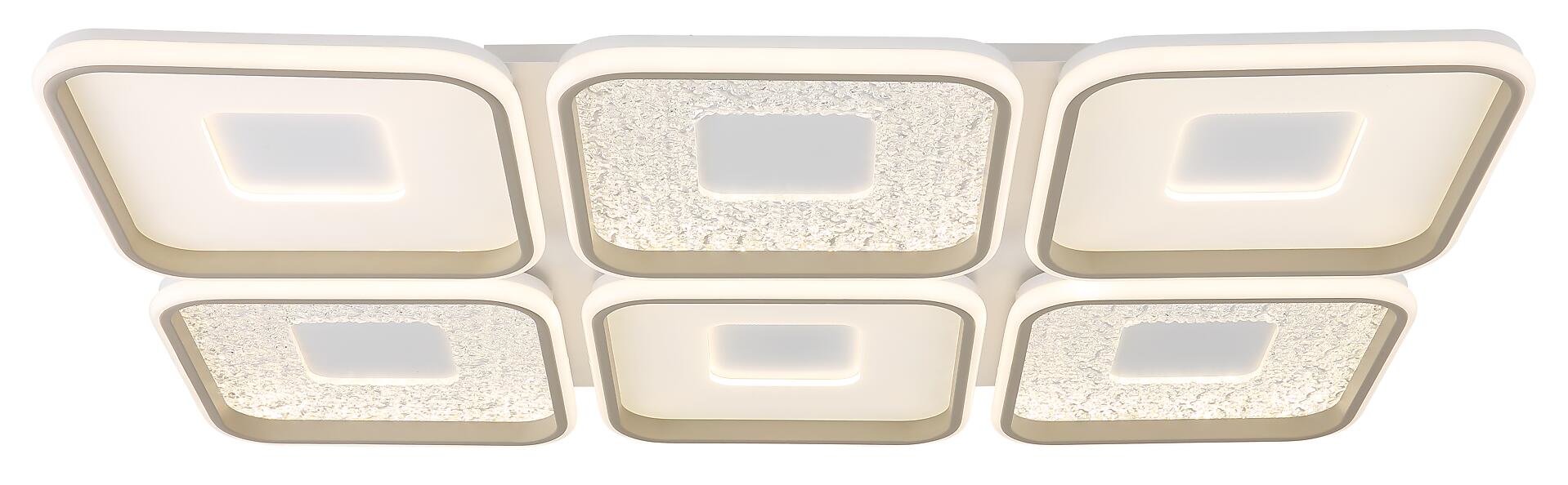 GLOBO LED-Deckenleuchte Opal sand weiß Kunststoff Metall B/H/L: ca. 67x7,8x100,1 cm 1 Brennstellen