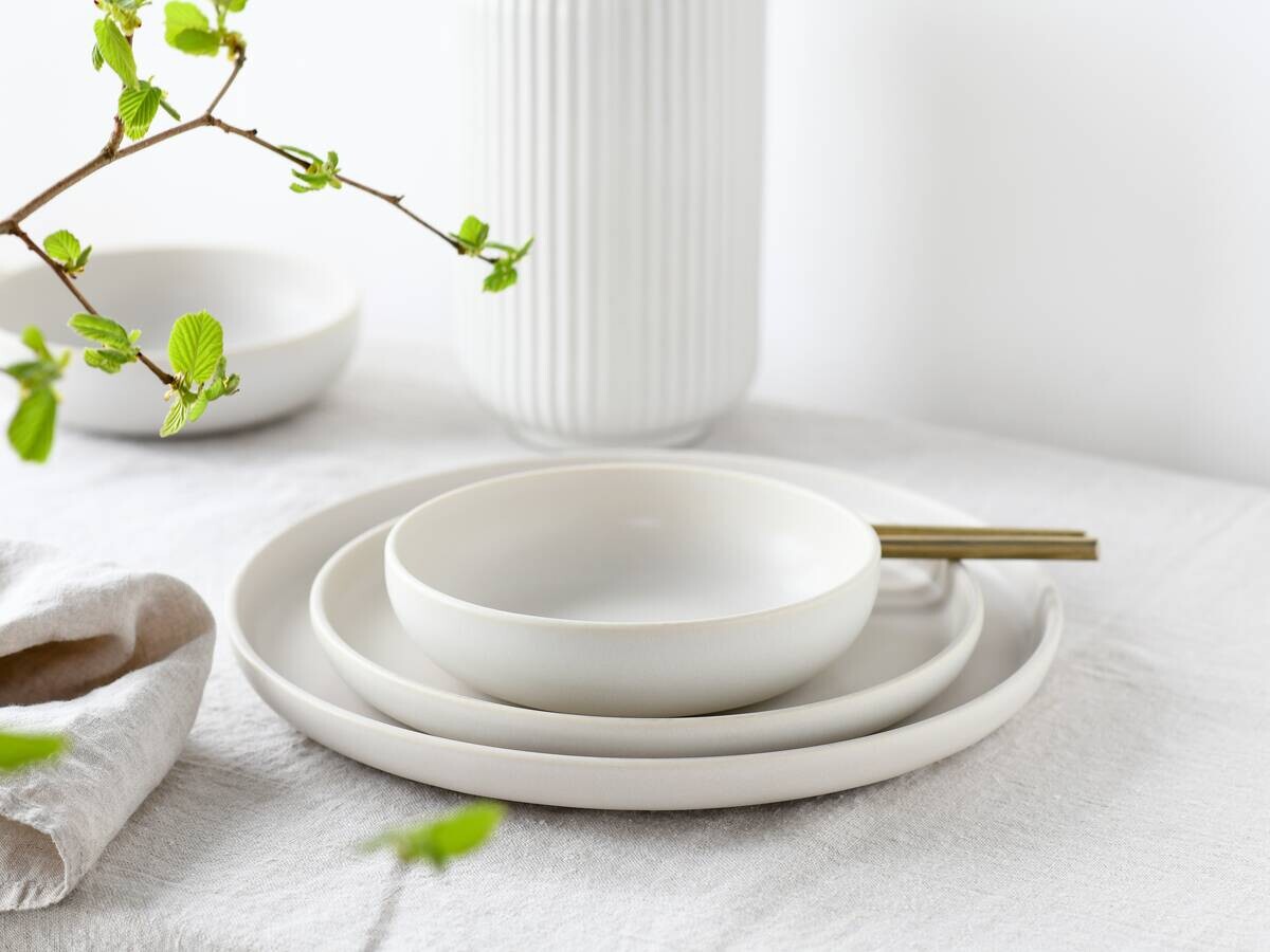 CreaTable Tafelservice Uno weiß Steinzeug 8 tlg.