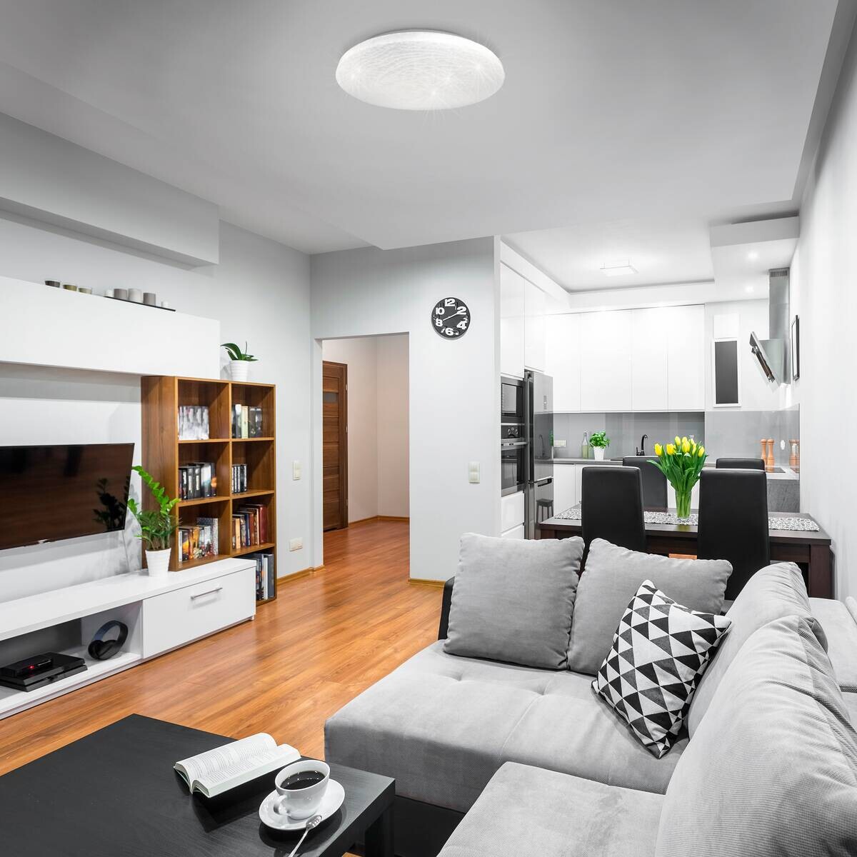 Näve Leuchten Deckenleuchte 1354823 weiß Metall Kunststoff B/H/T: ca. 48x6,5x48 cm null 1 Brennstellen