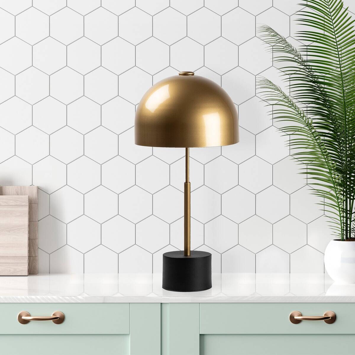 Opviq Tischleuchte Mixed bronze schwarz Metall B/H/T/L/D: ca. 26x53x26x26x26 cm E14 1 Brennstellen