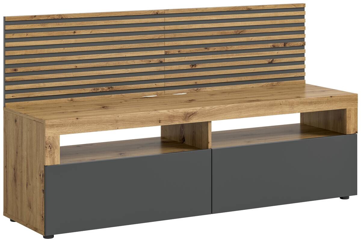 TV-Lowboard Okai anthrazit Eiche Artisan Nachbildung B/H/T: ca. 160x90x45 cm