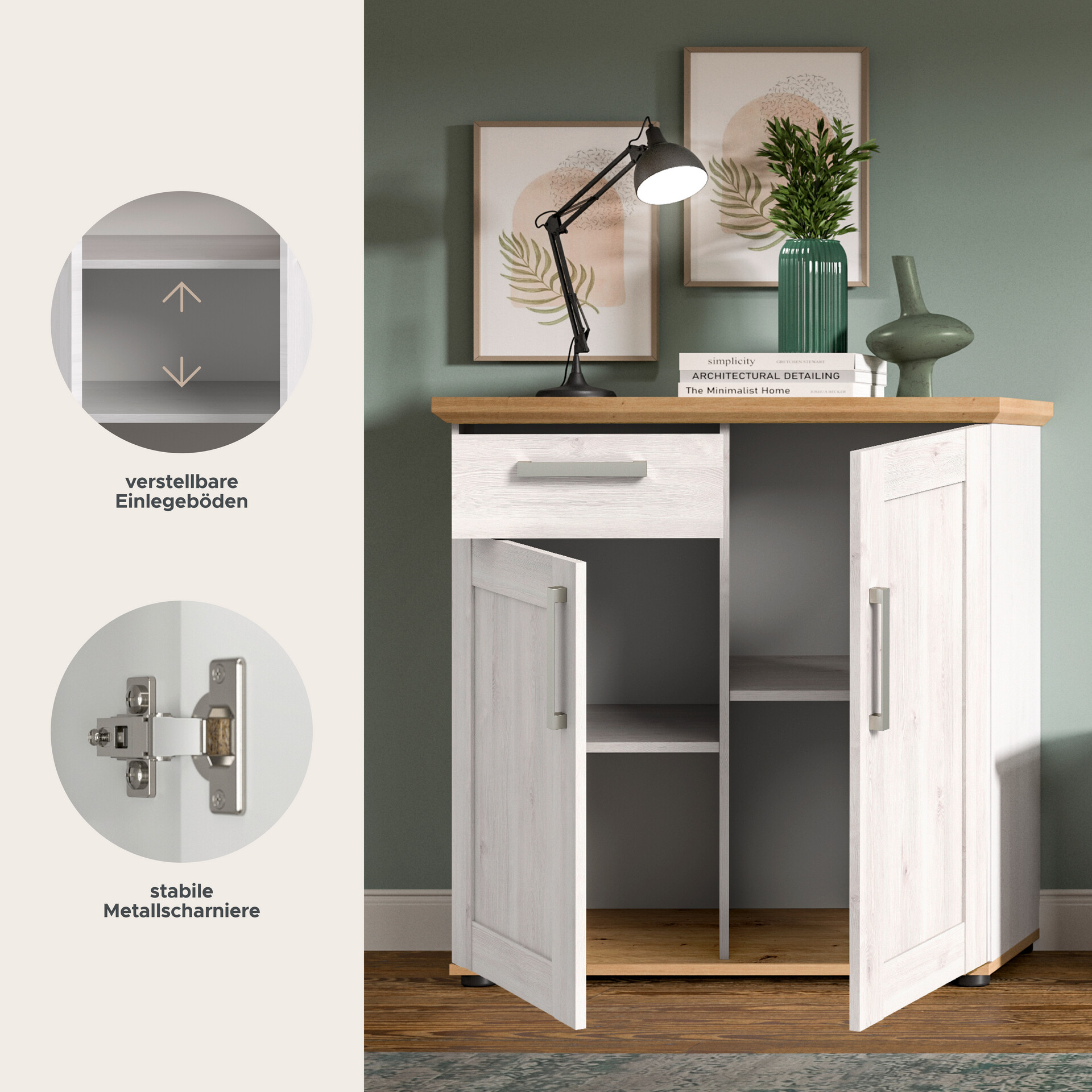 Kommode Verona Sibiu Lärche Nachbildung Eiche Artisan Nachbildung B/H/T: ca. 95x92x39 cm