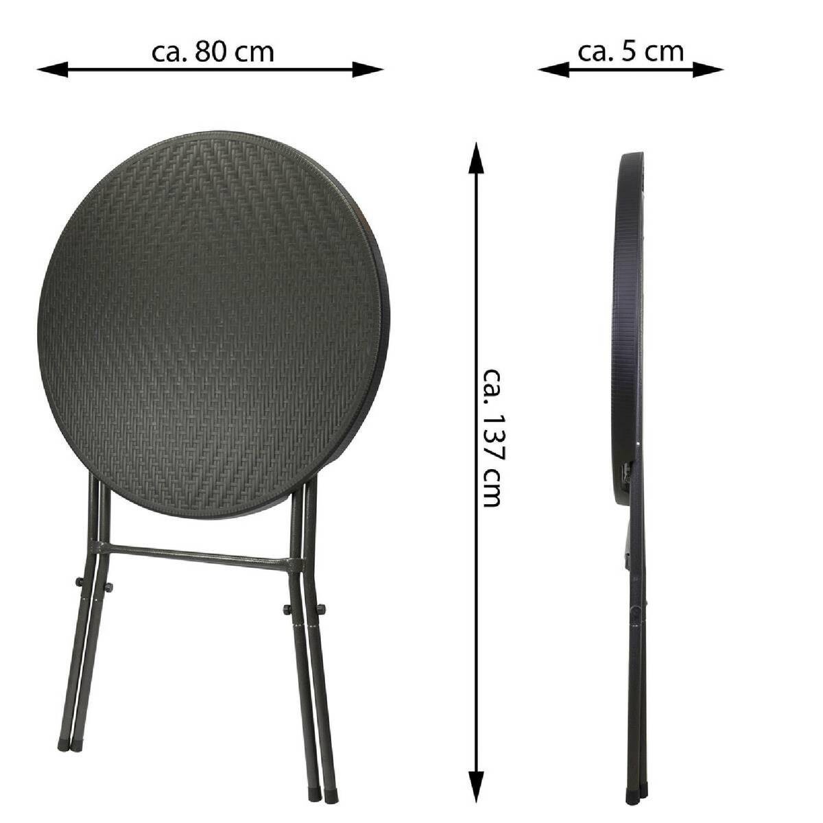 VCM Stehtisch schwarz Kunststoff H/D: ca. 110x80 cm