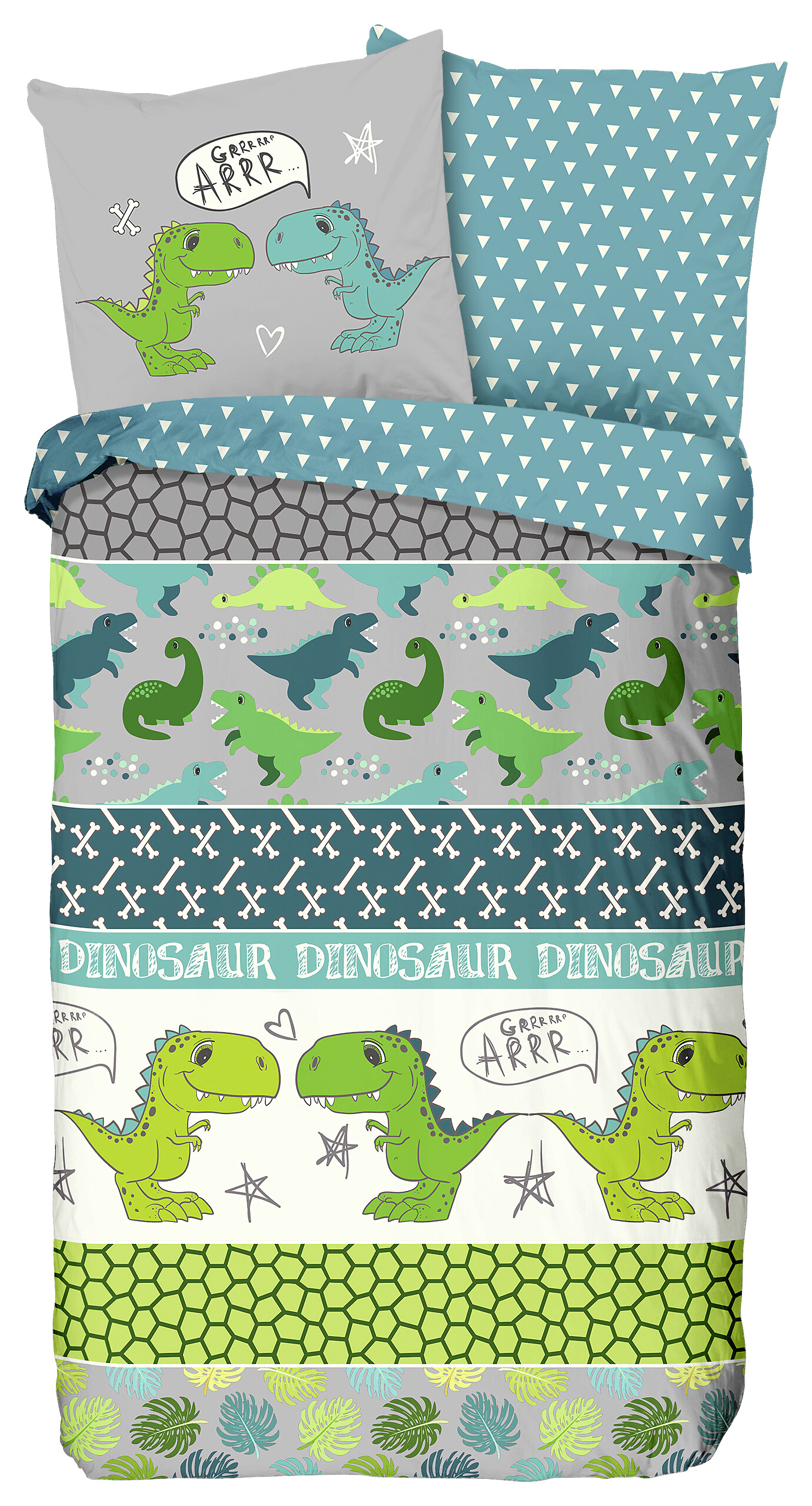 Baumwoll Bettwäsche Dinosaur Renforce