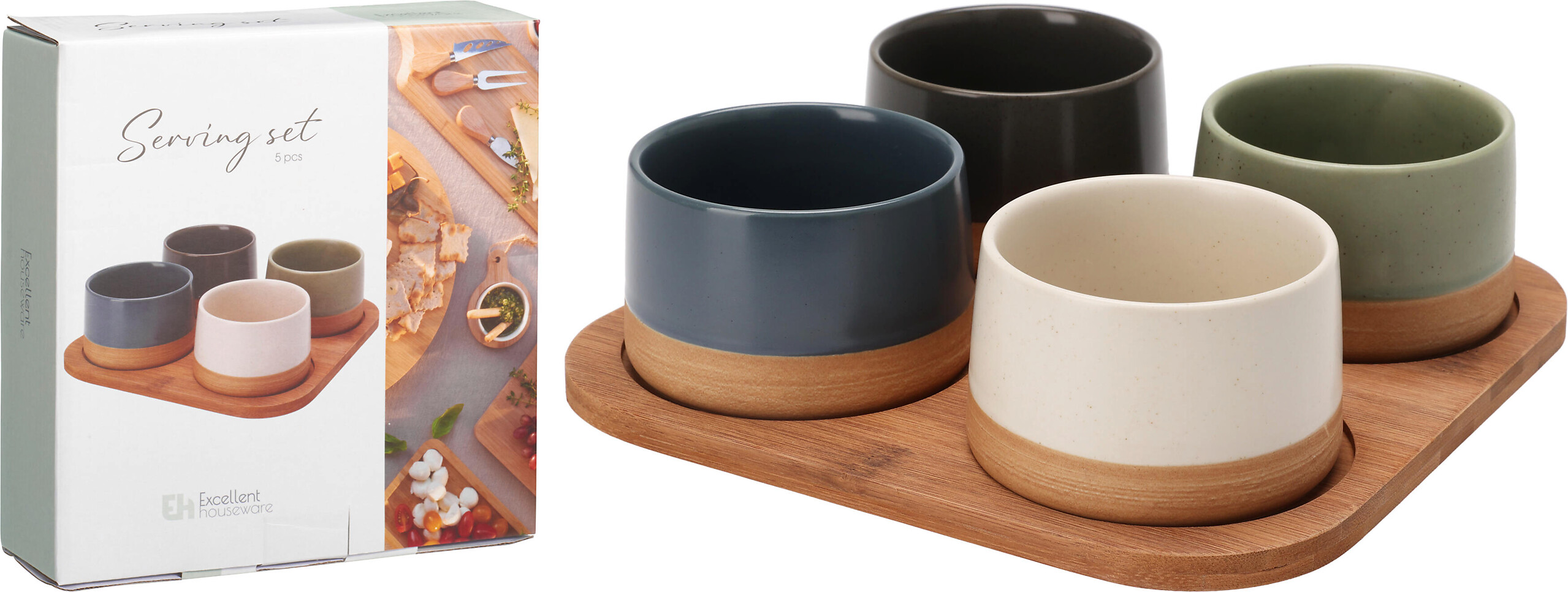 Dipschalen mehrfarbig Steinzeug B/H/L: ca. 22,5x7x22,5 cm