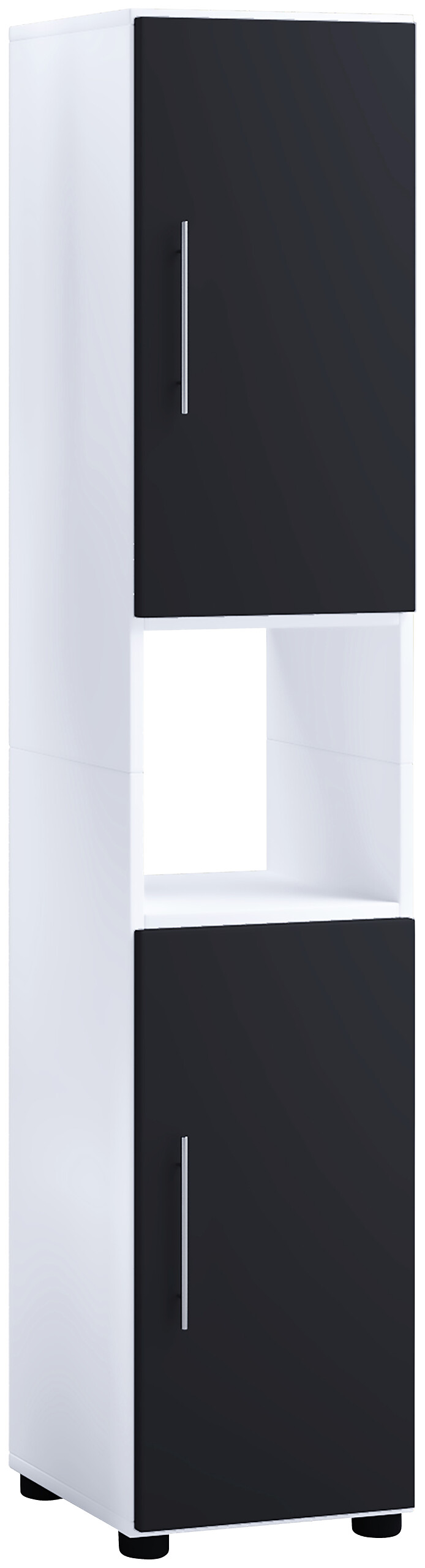 Hochschrank Flandu weiß schwarz B/H/T: ca. 31x160x32 cm