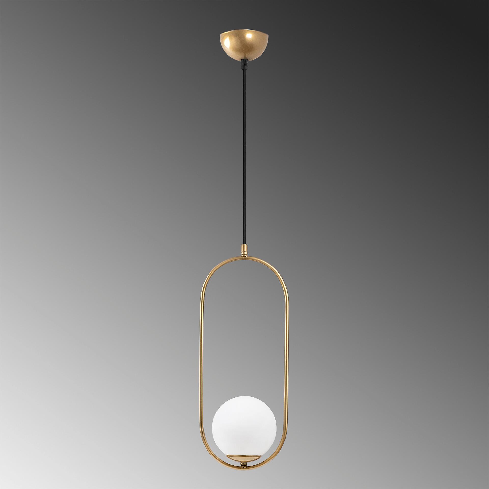 Opviq Pendelleuchte Mudon gold Glas B/H/T/L/D: ca. 15x146x15x15x15 cm E27 1 Brennstellen