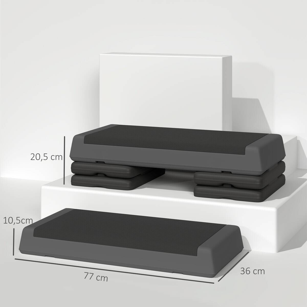 SPORTNOW Aerobic-Stepper grau B/H/L: ca. 36x20,5x77 cm