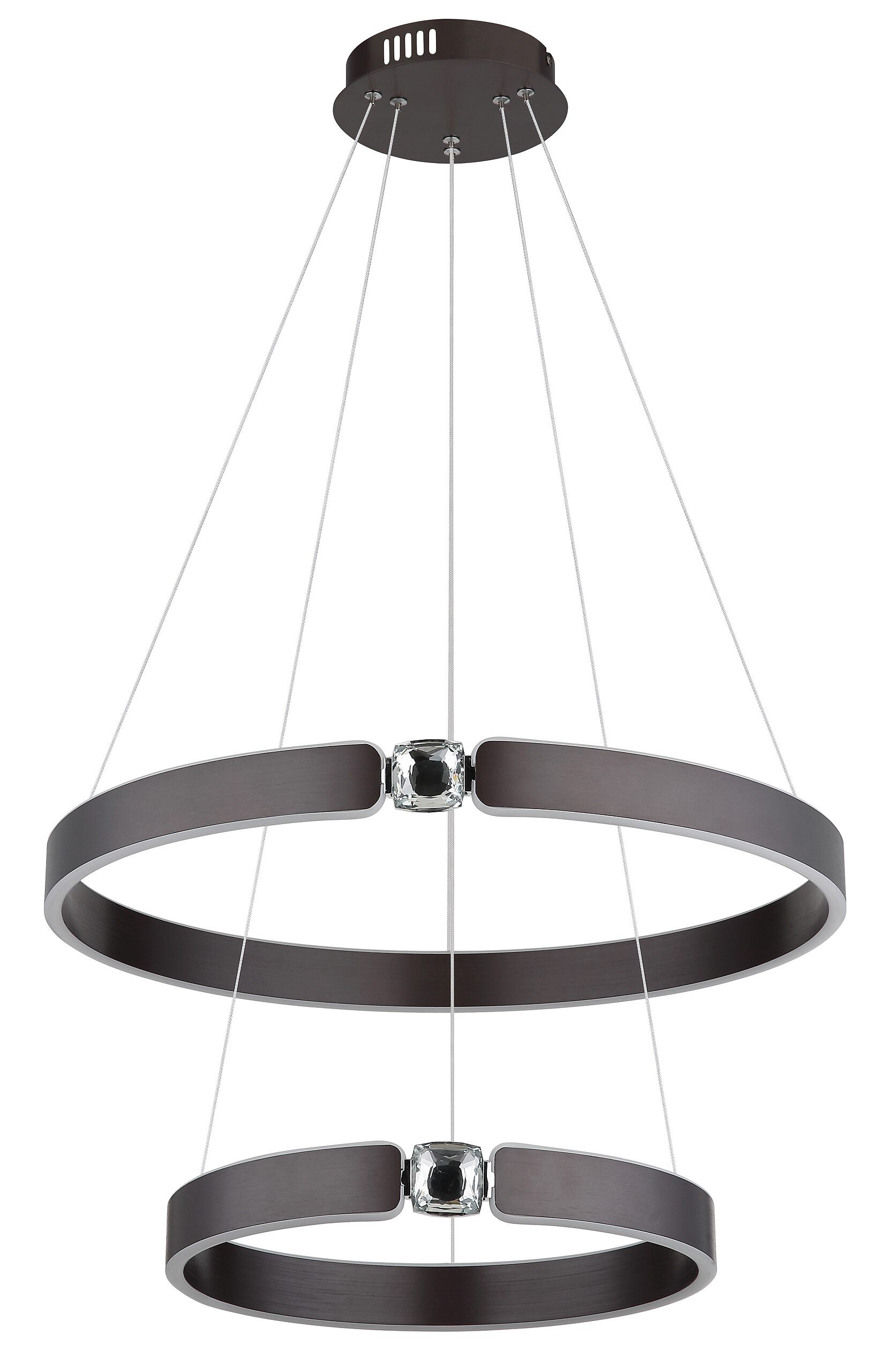 GLOBO LED-Pendelleuchte bronze Opal Metall Acryl H/L: ca. 125x60 cm