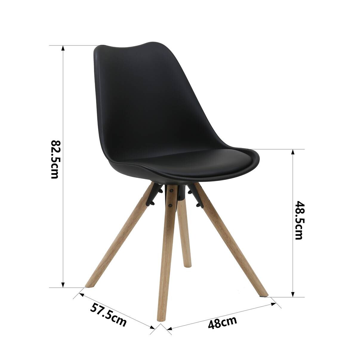 Stuhl Bela schwarz Kunststoff B/H/T: ca. 48x83,5x57 cm