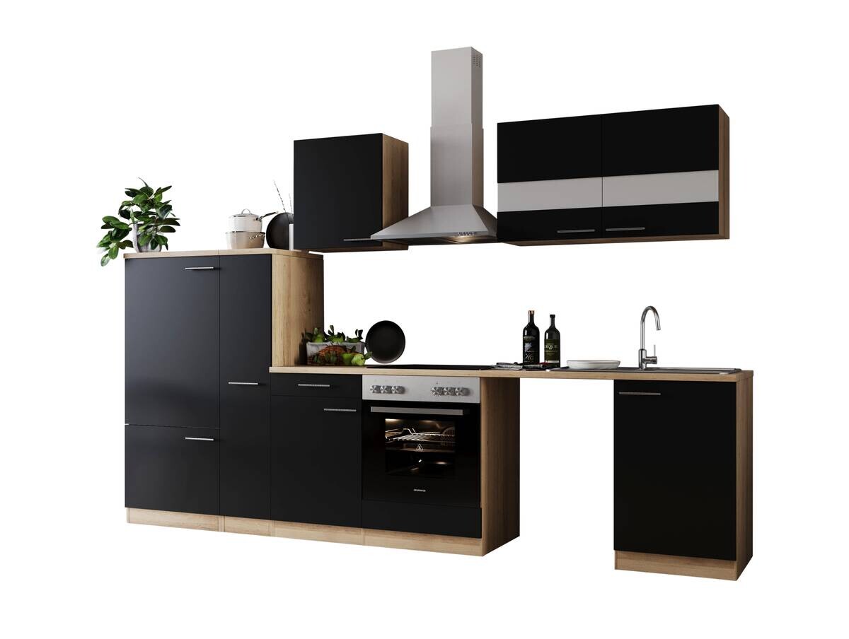 Respekta Küchenblock Merle schwarz B/H/T: ca. 310x200x60 cm