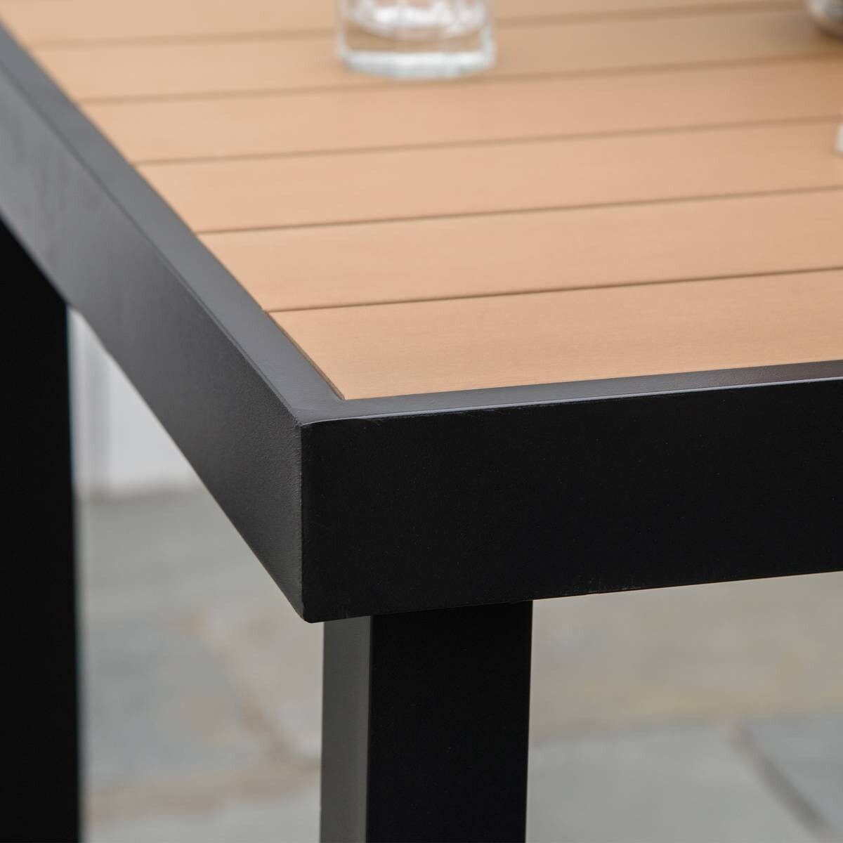 Outsunny Gartentisch natur Metall B/H/L: ca. 80x74x80 cm