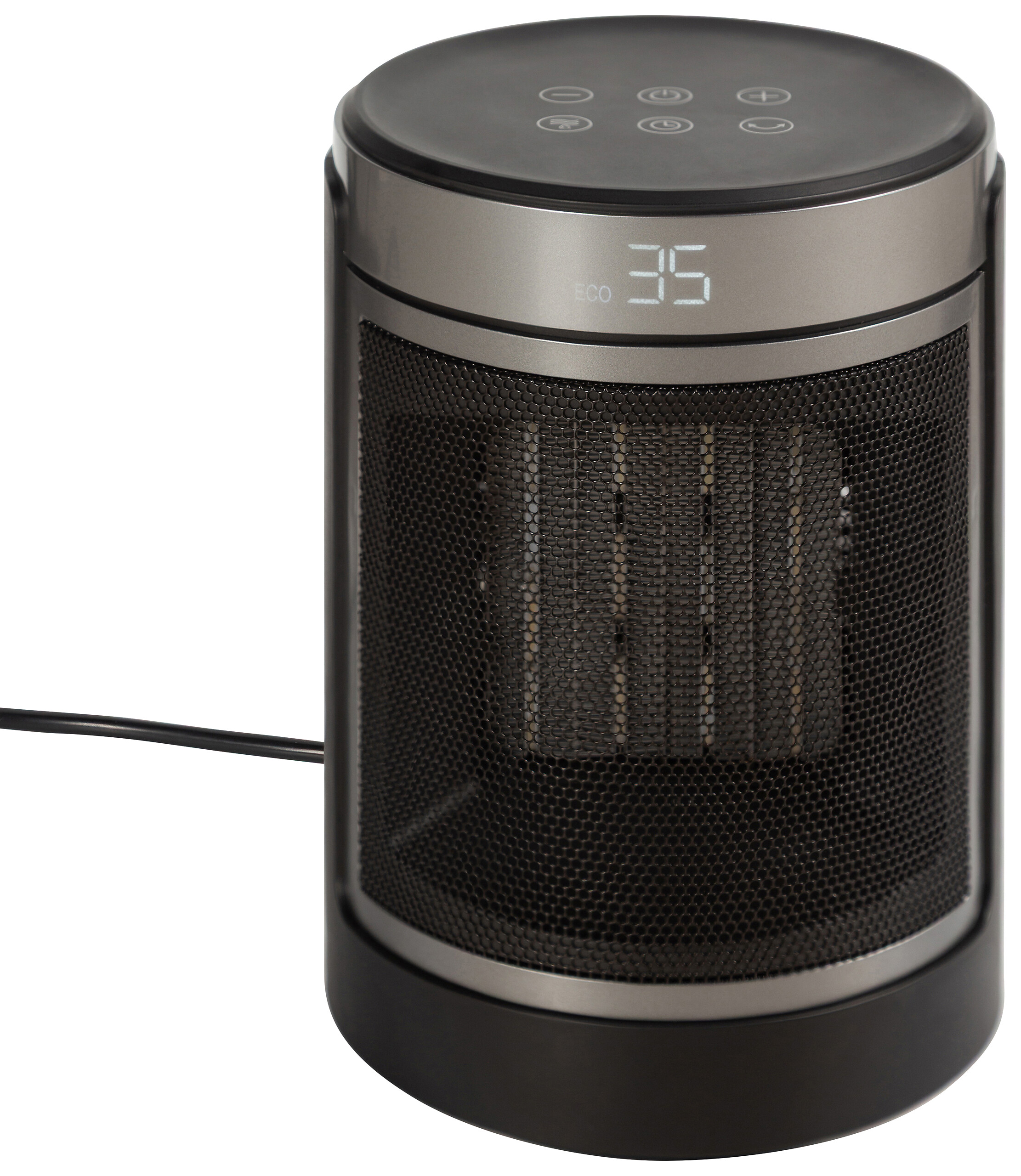 POCOline Keramikheizlüfter PTC-907B silber schwarz Metall Kunststoff B/H/L: ca. 17,2x26,8x17,2 cm ca. 1500 W