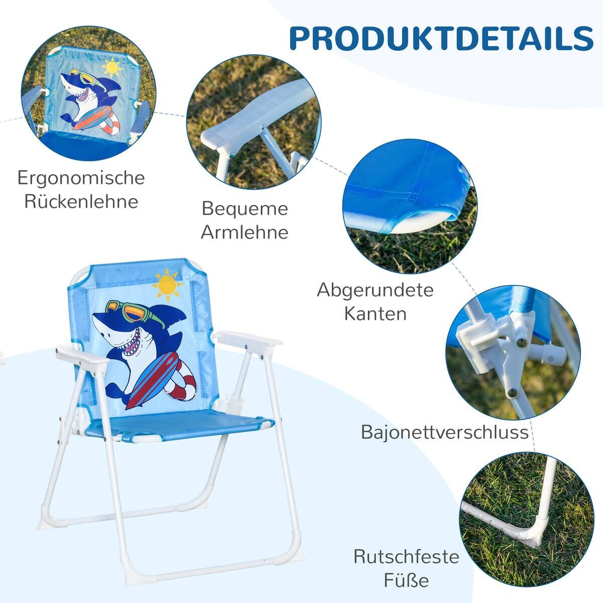 Outsunny Sitzgruppe blau Metall B/H/L: ca. 49,5x49,5x50 cm