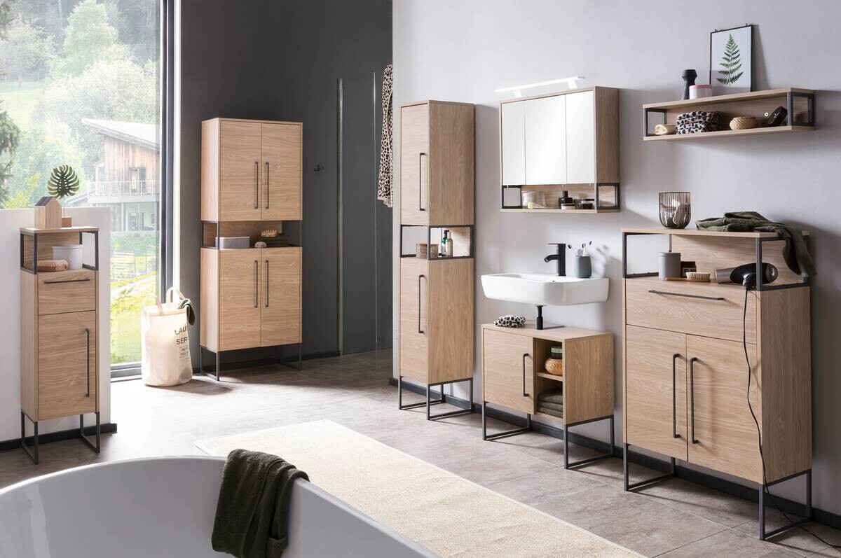 Midischrank Limone Eiche hell Nachbildung B/H/T: ca. 30,4x112,5x33,1 cm Midischrank Limone Eiche hell Nachbildung B/H/T: ca. 30,4x112,5x33,1 cm