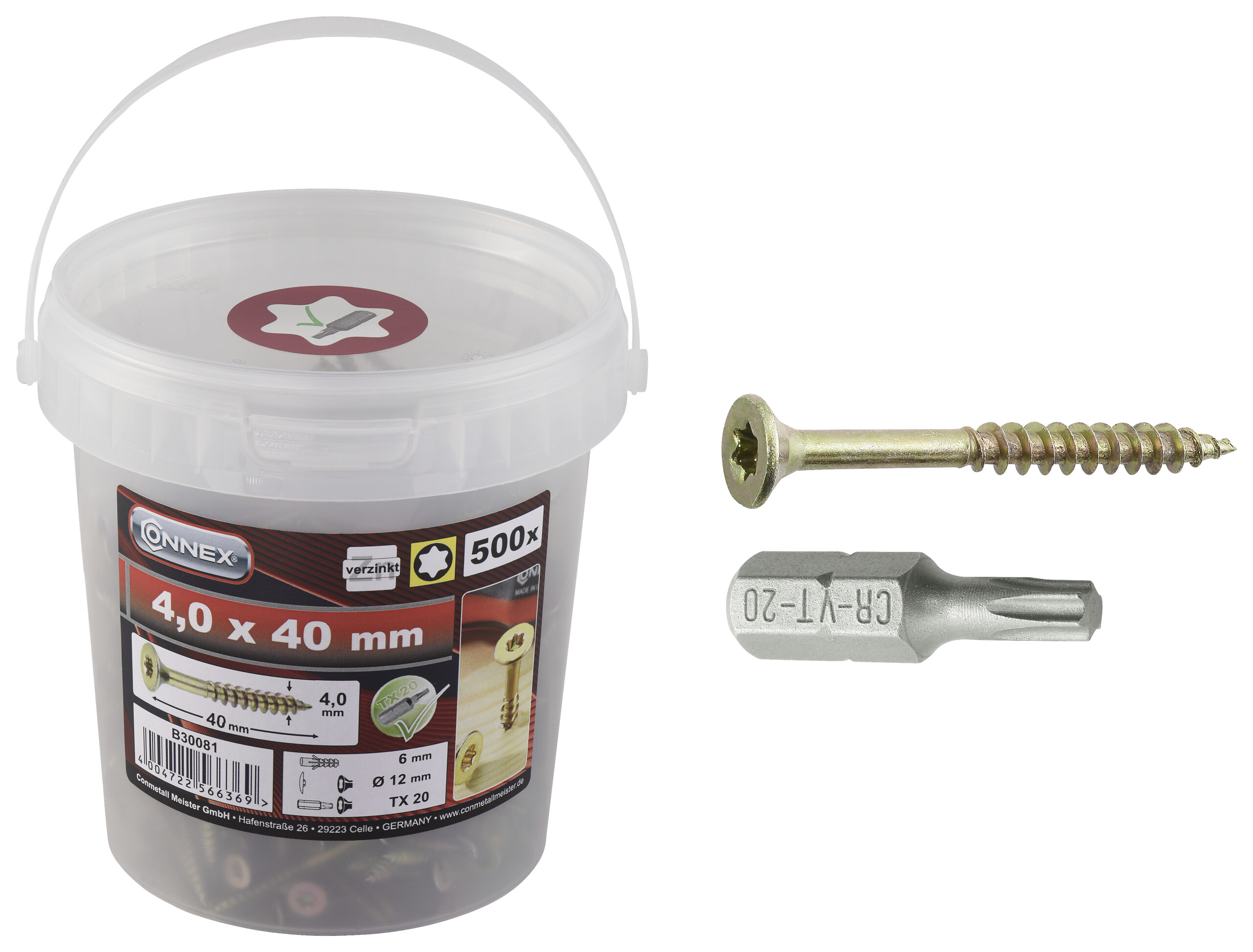 CONNEX Universalschraube TX 500 tlg.