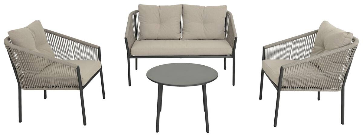 POCOline Gartensitzgruppe Malaga dunkelgrau Stahl