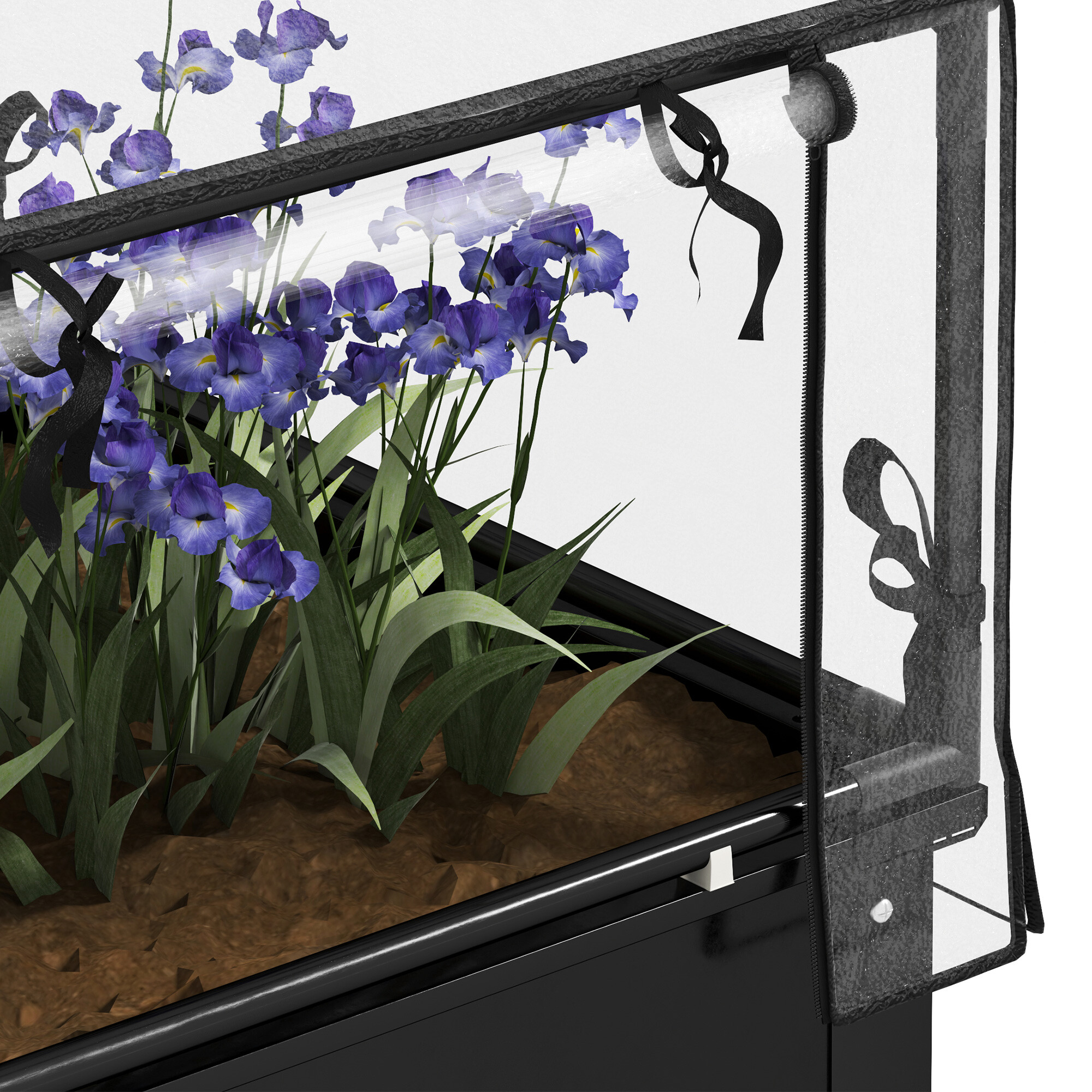 Outsunny Hochbeet schwarz Stahl B/H/L: ca. 60x120x60 cm