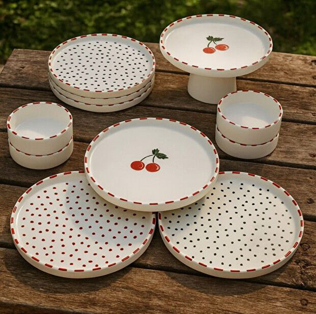 HermiaConcept Frühstücksservice beige Keramik 11 tlg.