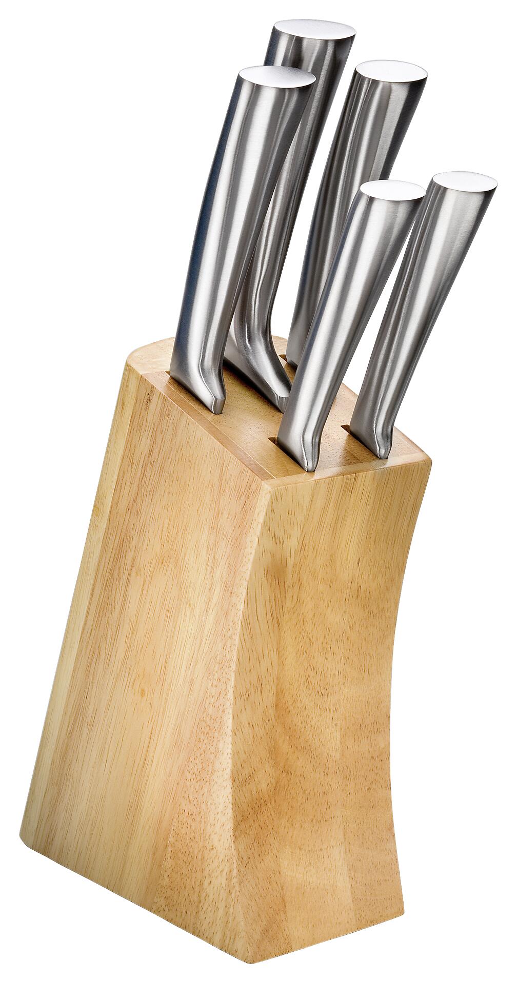 JUSTINUS Messerblock silber Edelstahl 6 tlg.