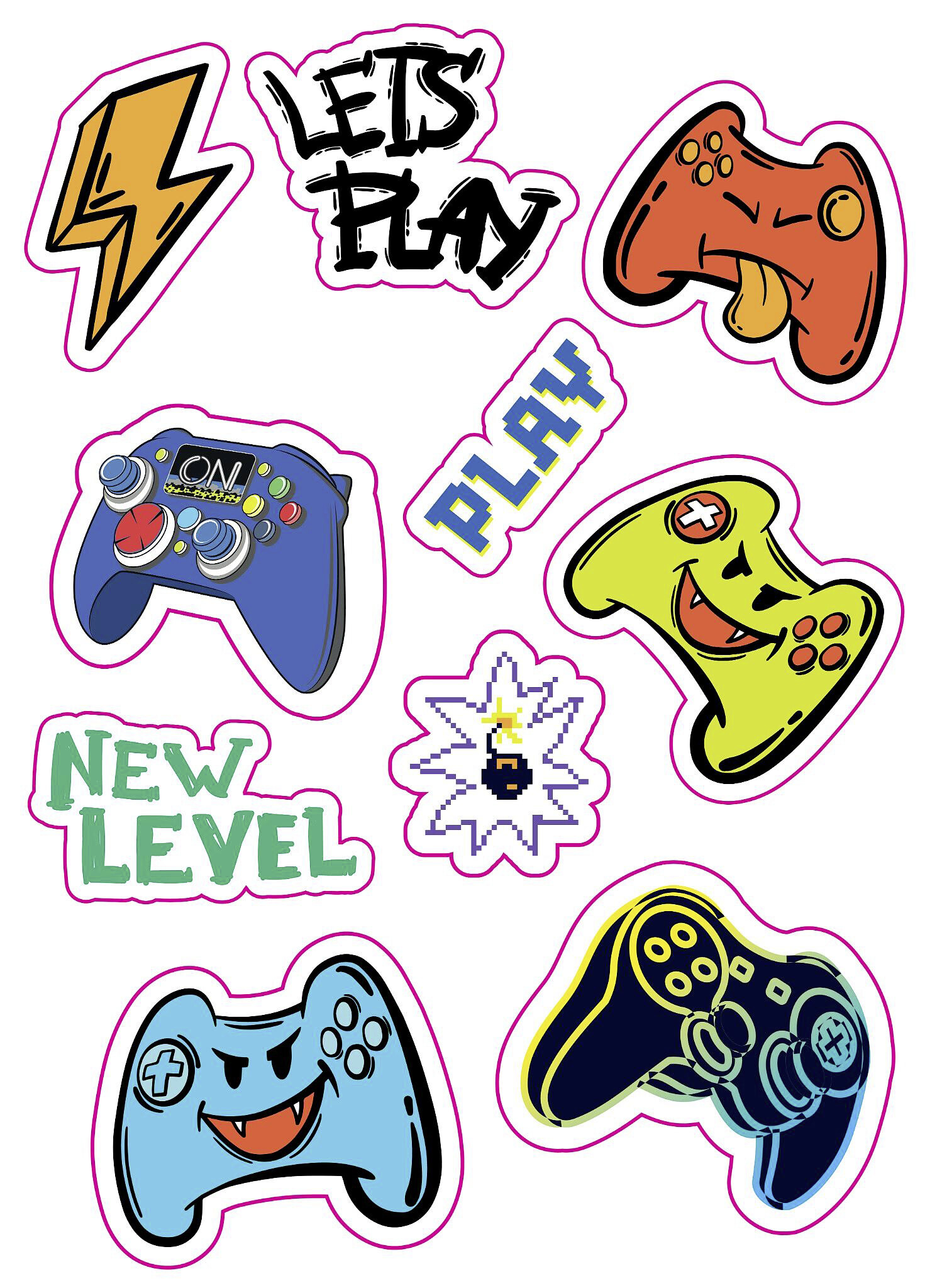 Wandsticker Gaming B/L: ca. 50x70 cm