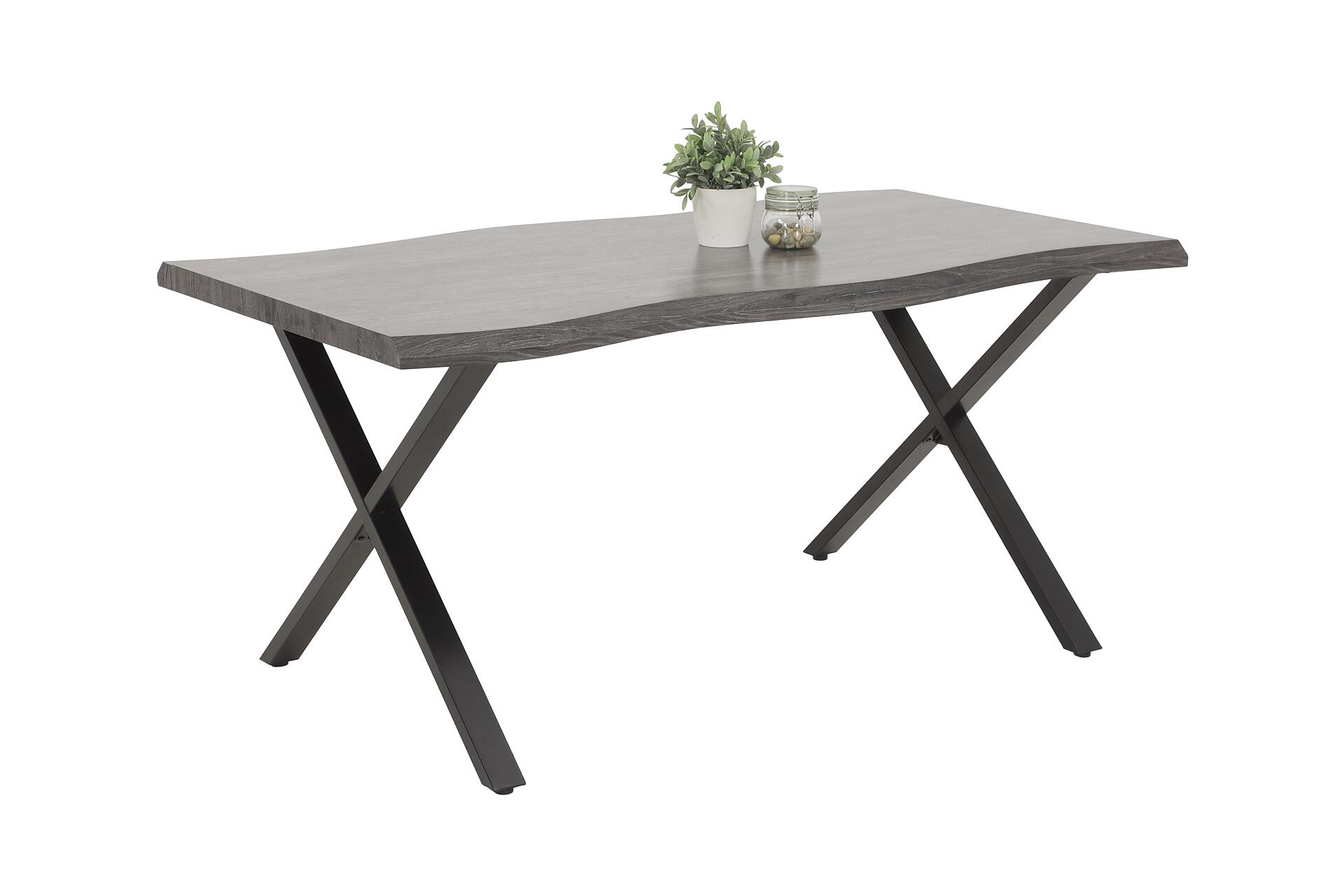 Esstisch Gerda grau Akazie Nachbildung B/H/T: ca. 140x76x90 cm