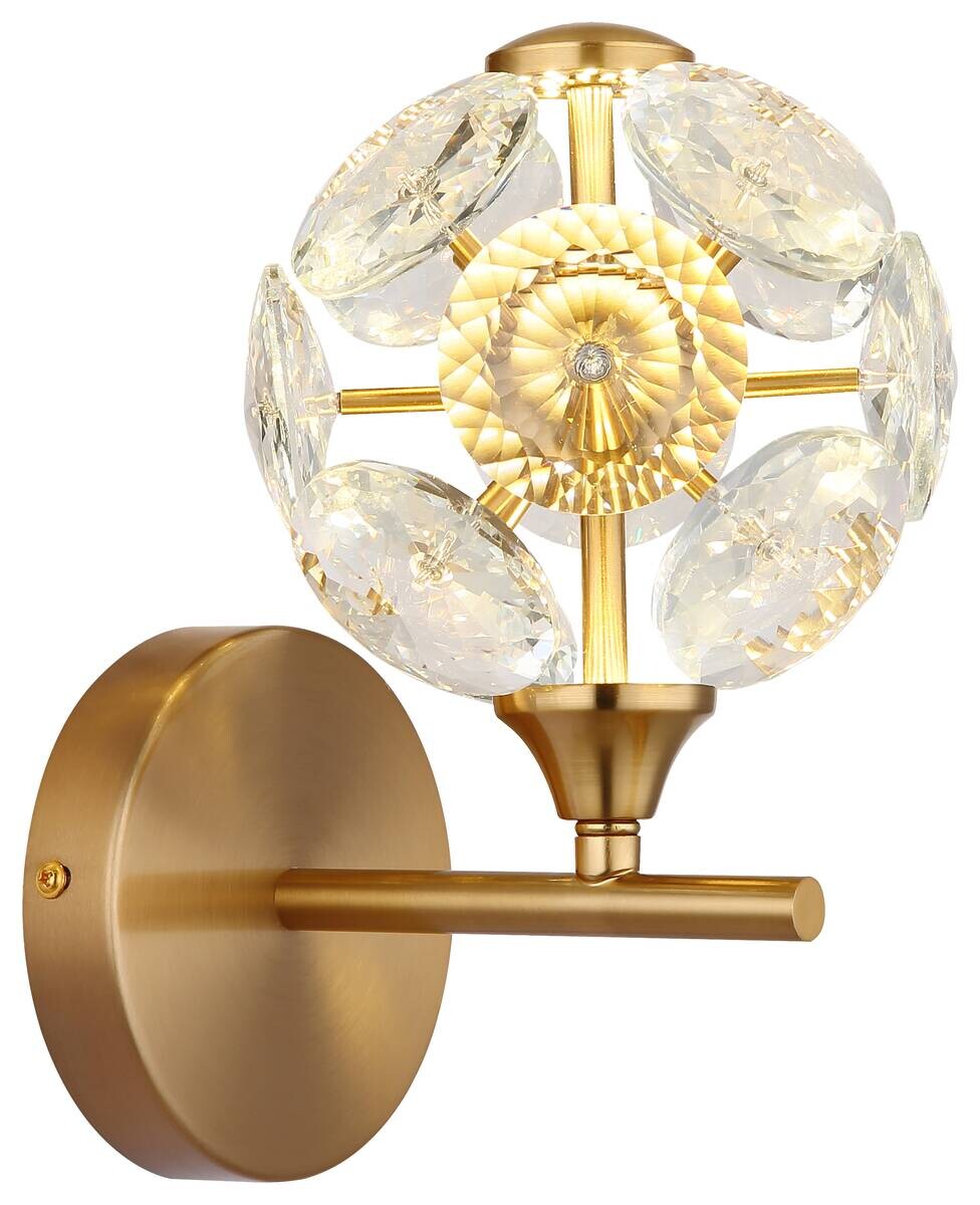 GLOBO Wandleuchte gold klar Metall B/H: ca. 15x24 cm 1 Brennstellen