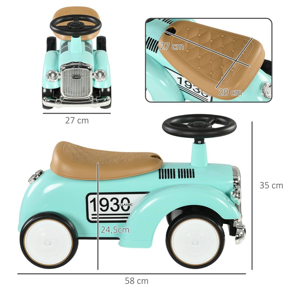 AIYAPLAY Kinder Rutschauto grün B/H/L: ca. 27x35x58 cm