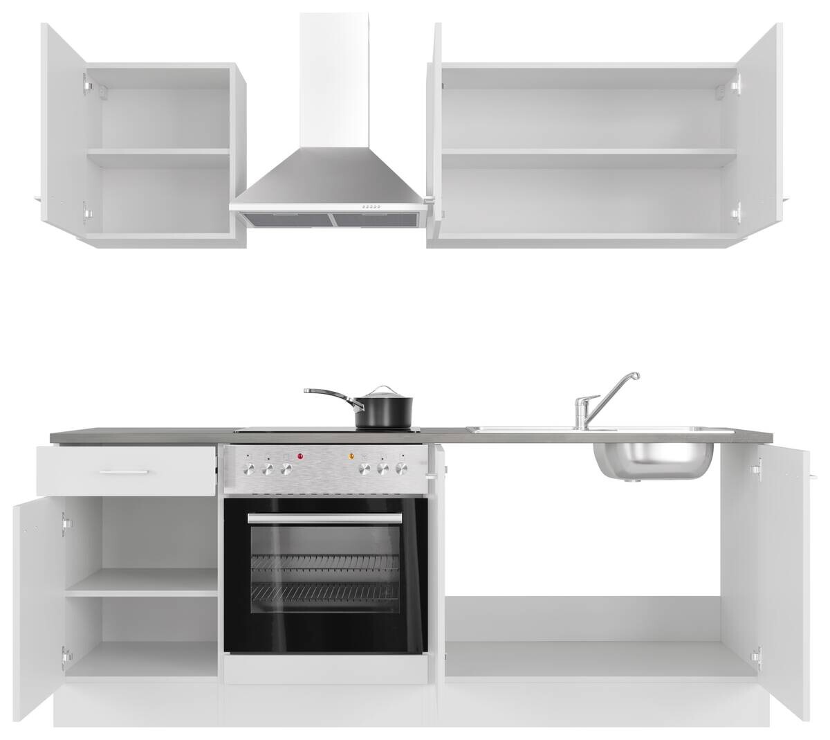 Küchenblock Lucca weiß matt B/H/T: ca. 210x200x60 cm