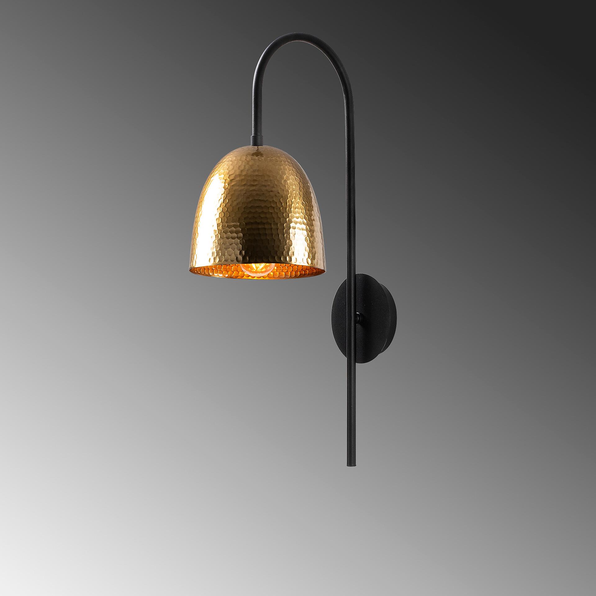 Opviq Wandleuchte schwarz Metall B/H/L: ca. 24x57x16 cm E27 1 Brennstellen